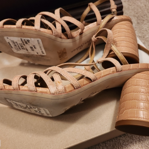 Sam edelman  beige strappy block heels 9.5 light wear - Picture 2 of 6